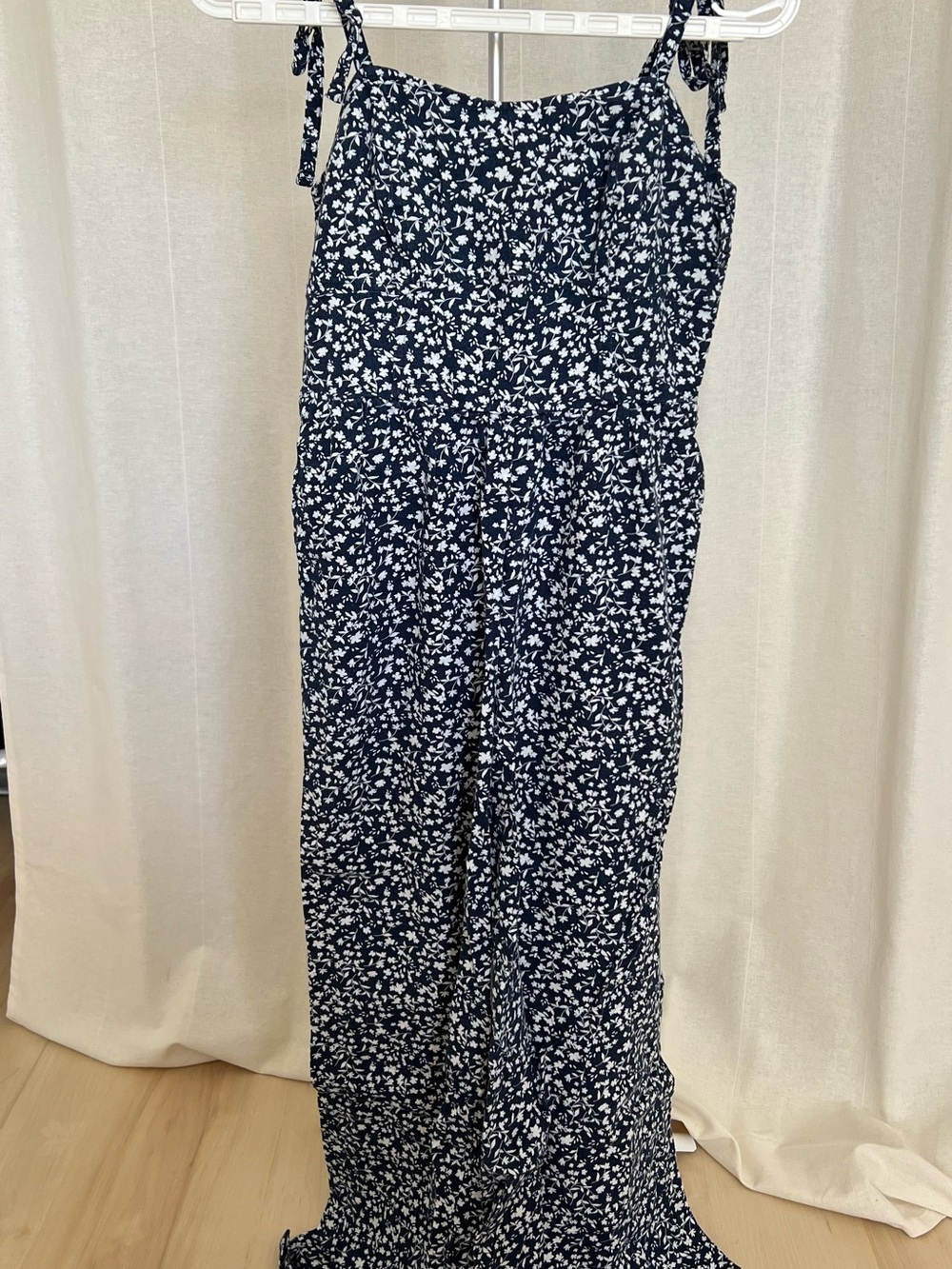OLD NAVY Floral Linen-Blend Tie-Shoulder Corset Cami Jumpsuit